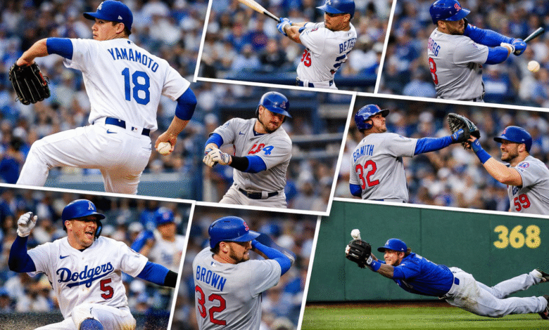 dodgers vs chicago cubs match player stats